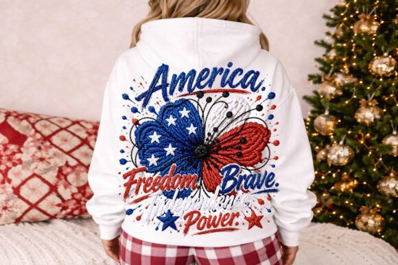 America Land of the Free Shirt, Floral: A Vintage Patriotic Design