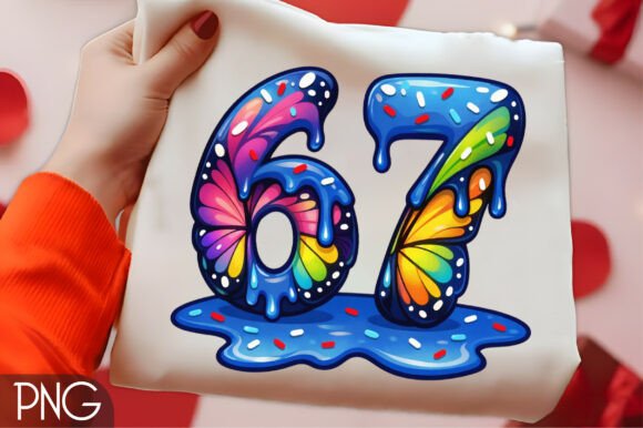 Celebrate 67 with a Vibrant Rainbow Butterfly Design