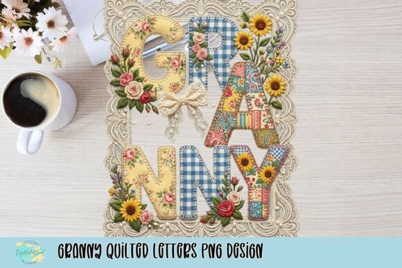 Crafting with Warmth: The Granny Quilted Letters PNG Design