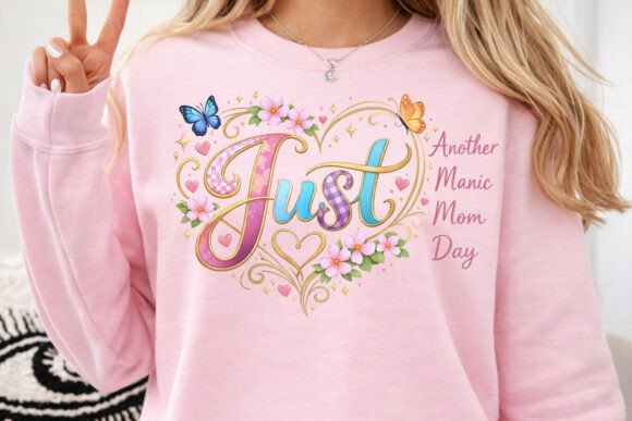 Just Another Manic Mom Day PNG: Funny Mom Life Designs