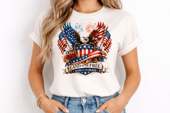 Land of Free Eagle T-Shirt PNG: A Bold Patriotic Asset