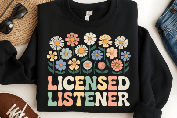 Licensed Listener PNG: A Floral Therapy Design for Mental Health Pros