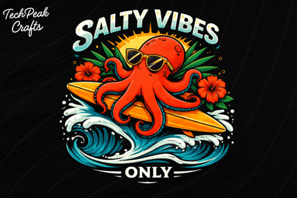 Salty Vibes Octopus Summer Ocean PNG: A Creative Asset Breakdown