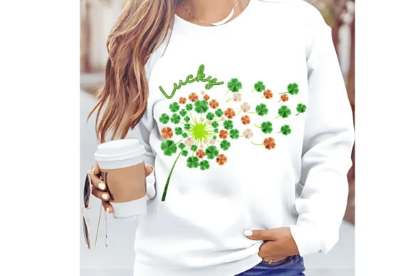 St. Patrick's Day Shamrock Dandelion PNG: A Whimsical Design Asset
